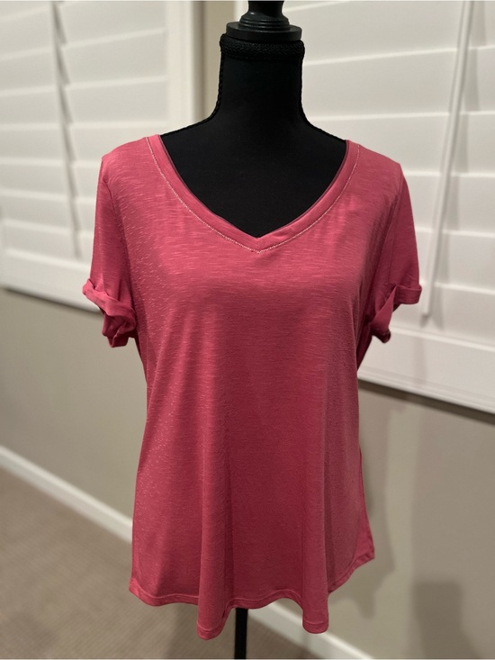 White House Black Market Tops - White House Black Market  V-Neck Tee - Dusty Rose
